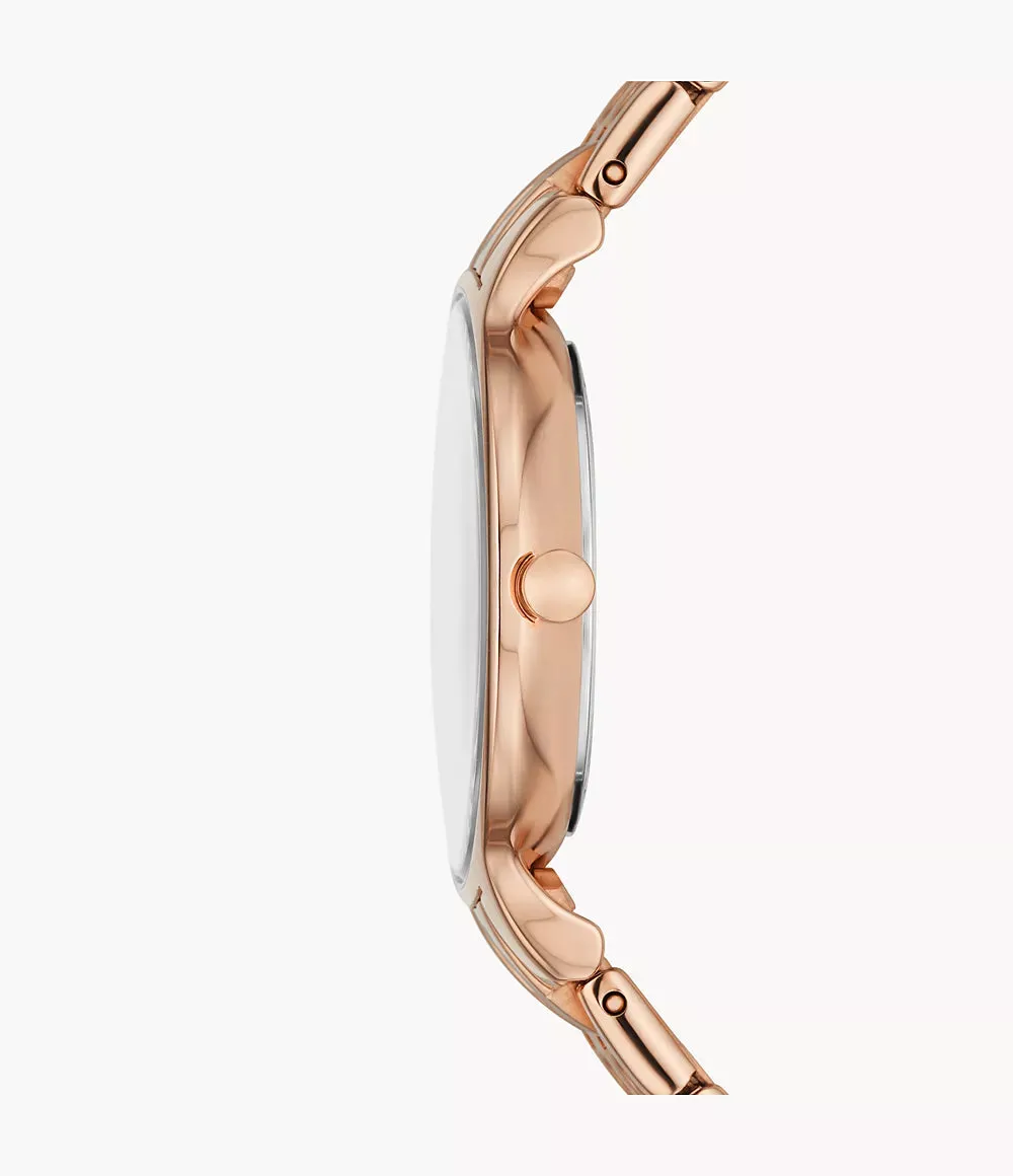 Skagen Anita Rose Gold Stainless Steel Watch with Three-Hand Movement SKW3128