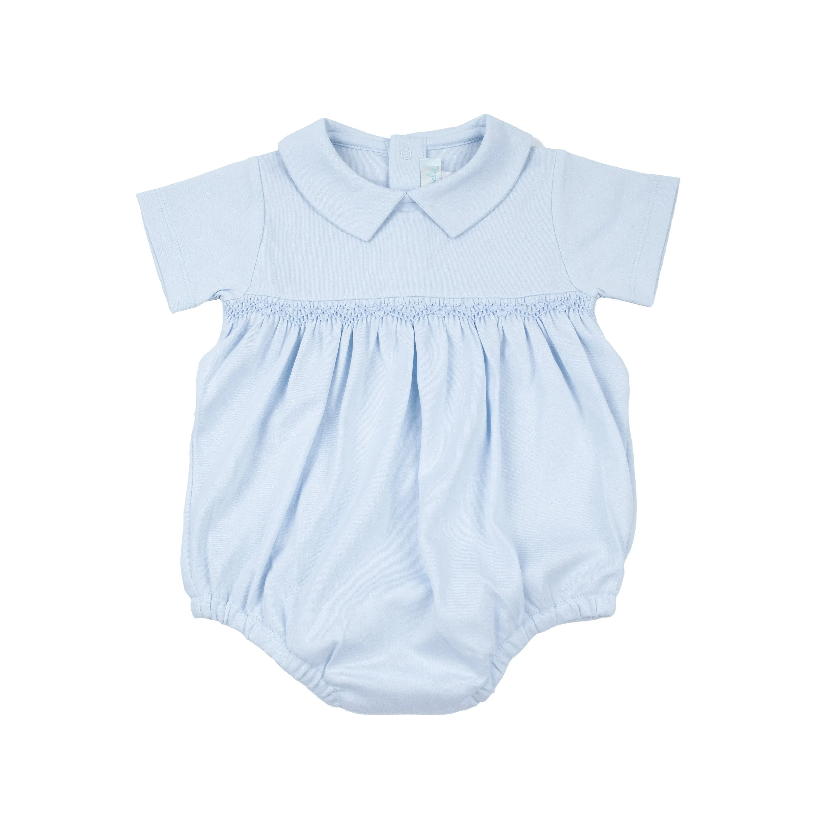 Smocked Bubble Romper - Lt.Blue