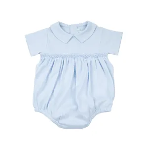 Smocked Bubble Romper - Lt.Blue