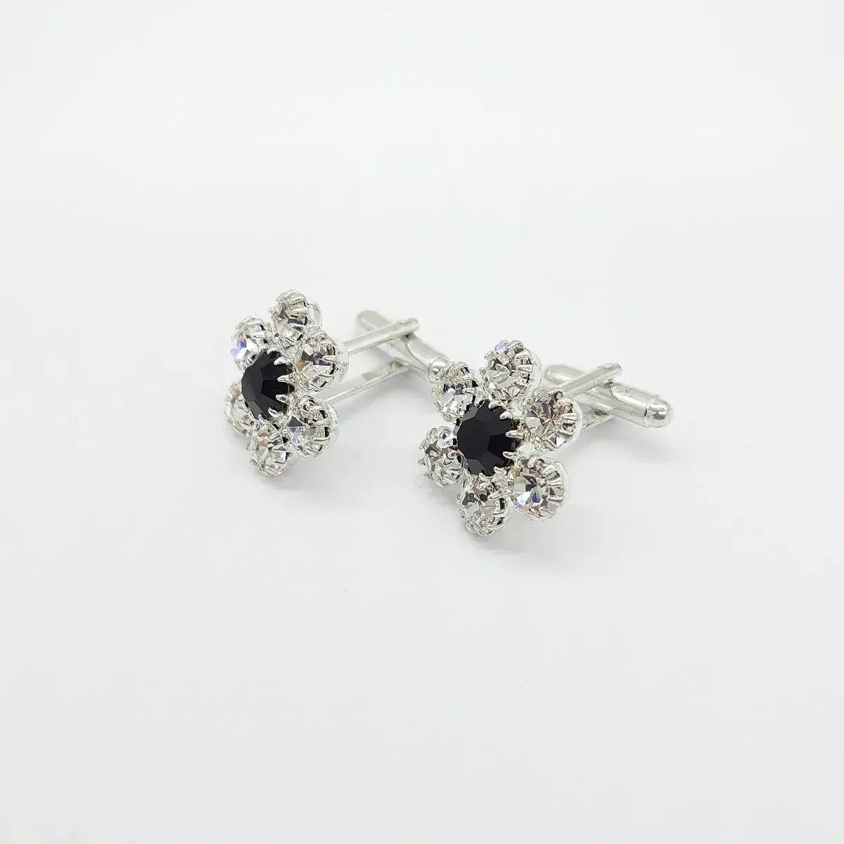 Swarovski Crystals Daisy Cufflinks