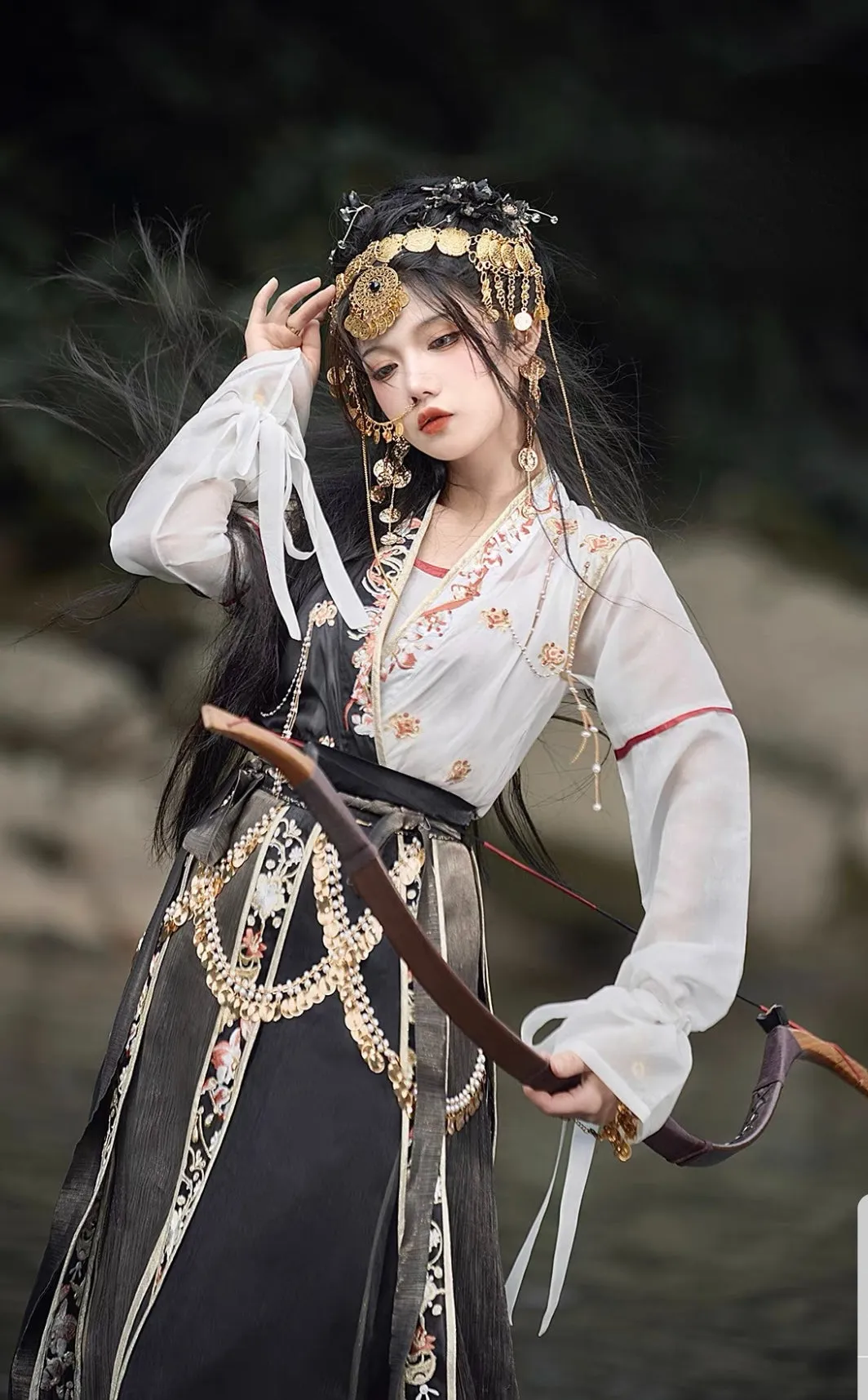 [Tang Dynasty] Hanfu Daily Tear Skirt Black Women's Suit