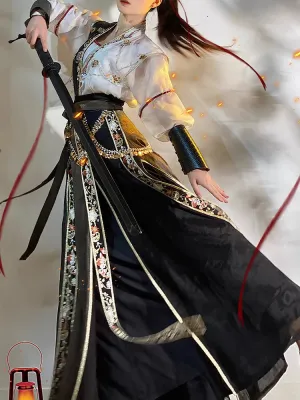 [Tang Dynasty] Hanfu Daily Tear Skirt Black Women's Suit