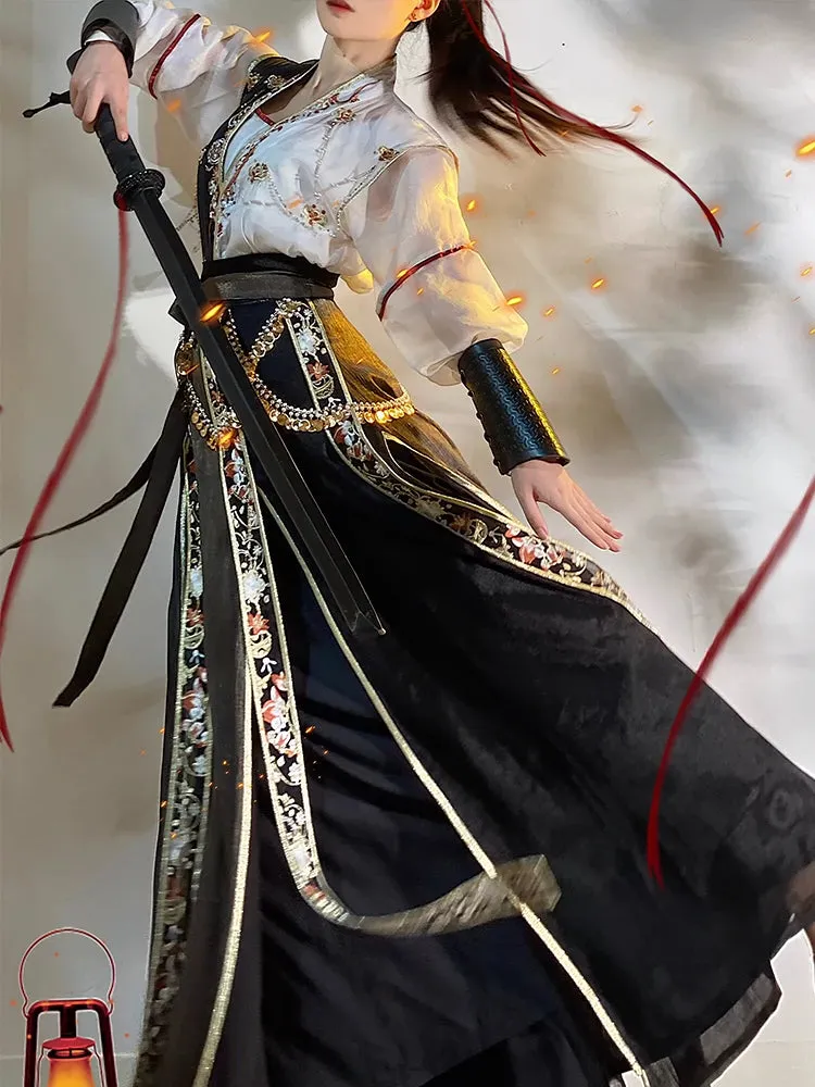 [Tang Dynasty] Hanfu Daily Tear Skirt Black Women's Suit