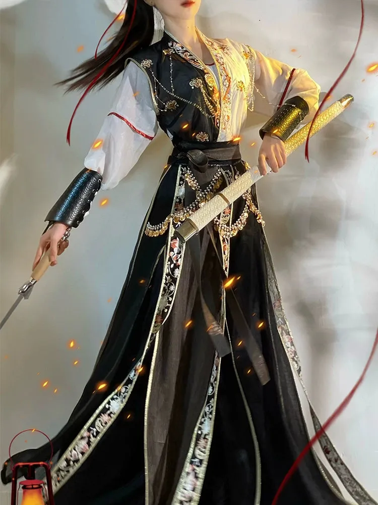 [Tang Dynasty] Hanfu Daily Tear Skirt Black Women's Suit