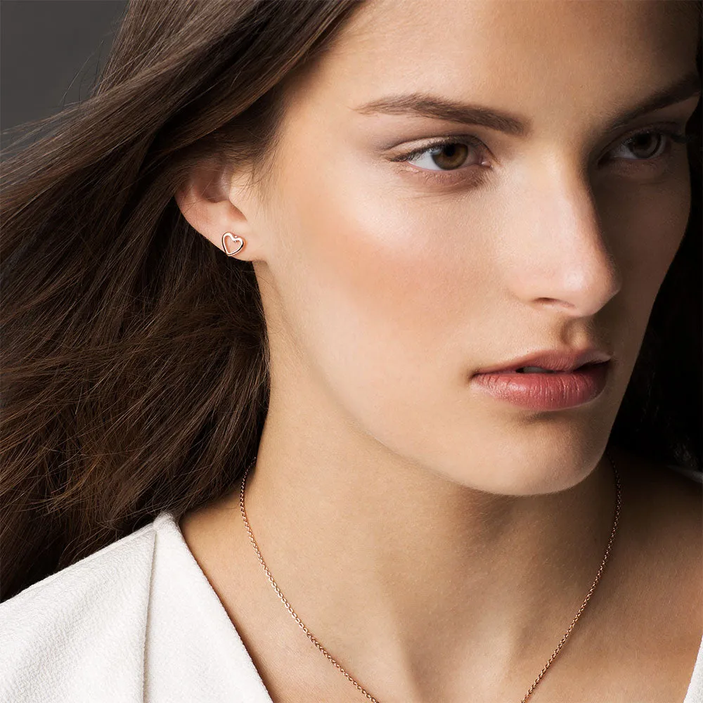 Tipperary Crystal Rose Gold Heart Earrings