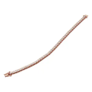 Tipperary Crystal Round Pillar Tennis Bracelet - Rose Gold