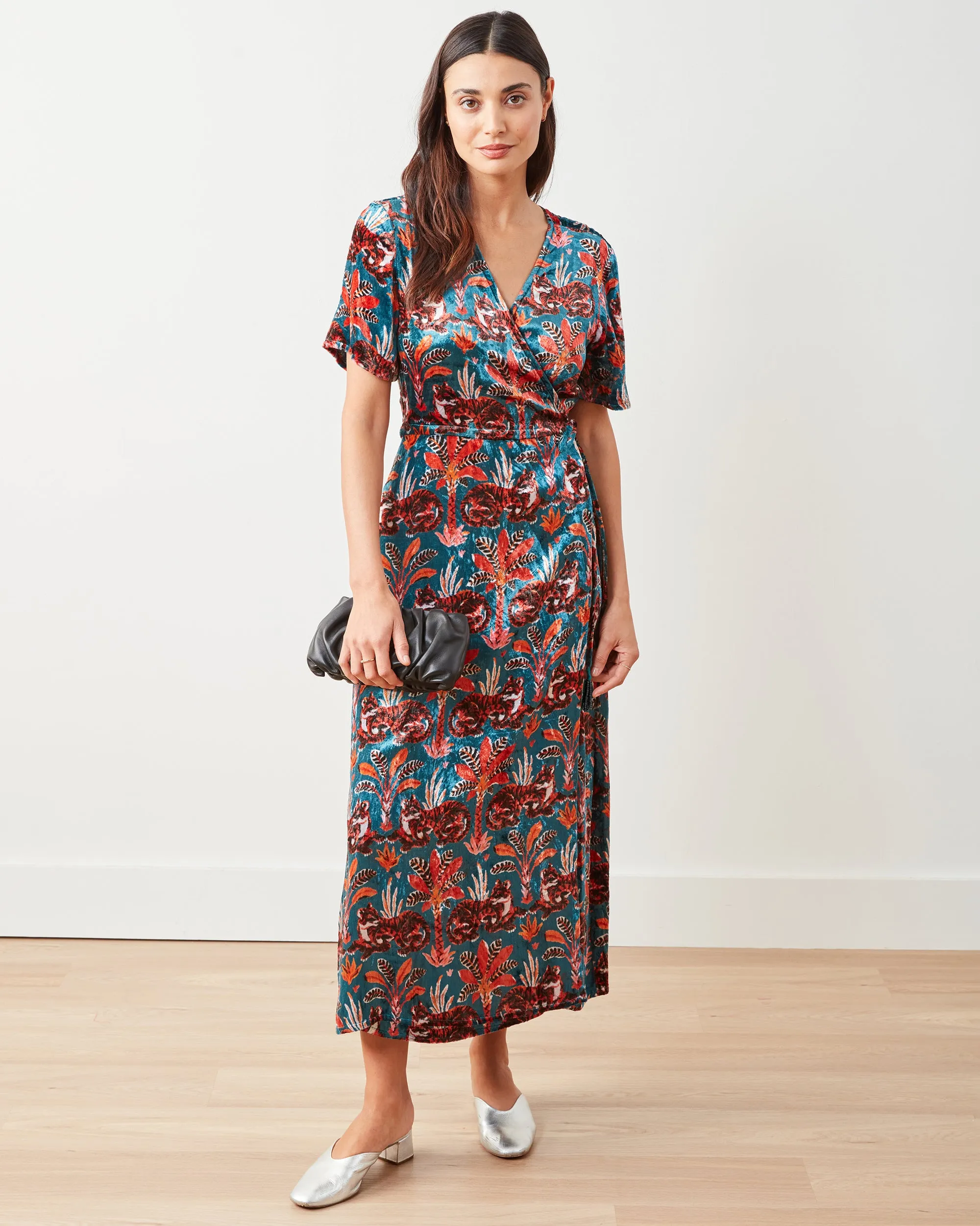 Untamed Tiger - Willow Wrap Dress - Teal Oxide