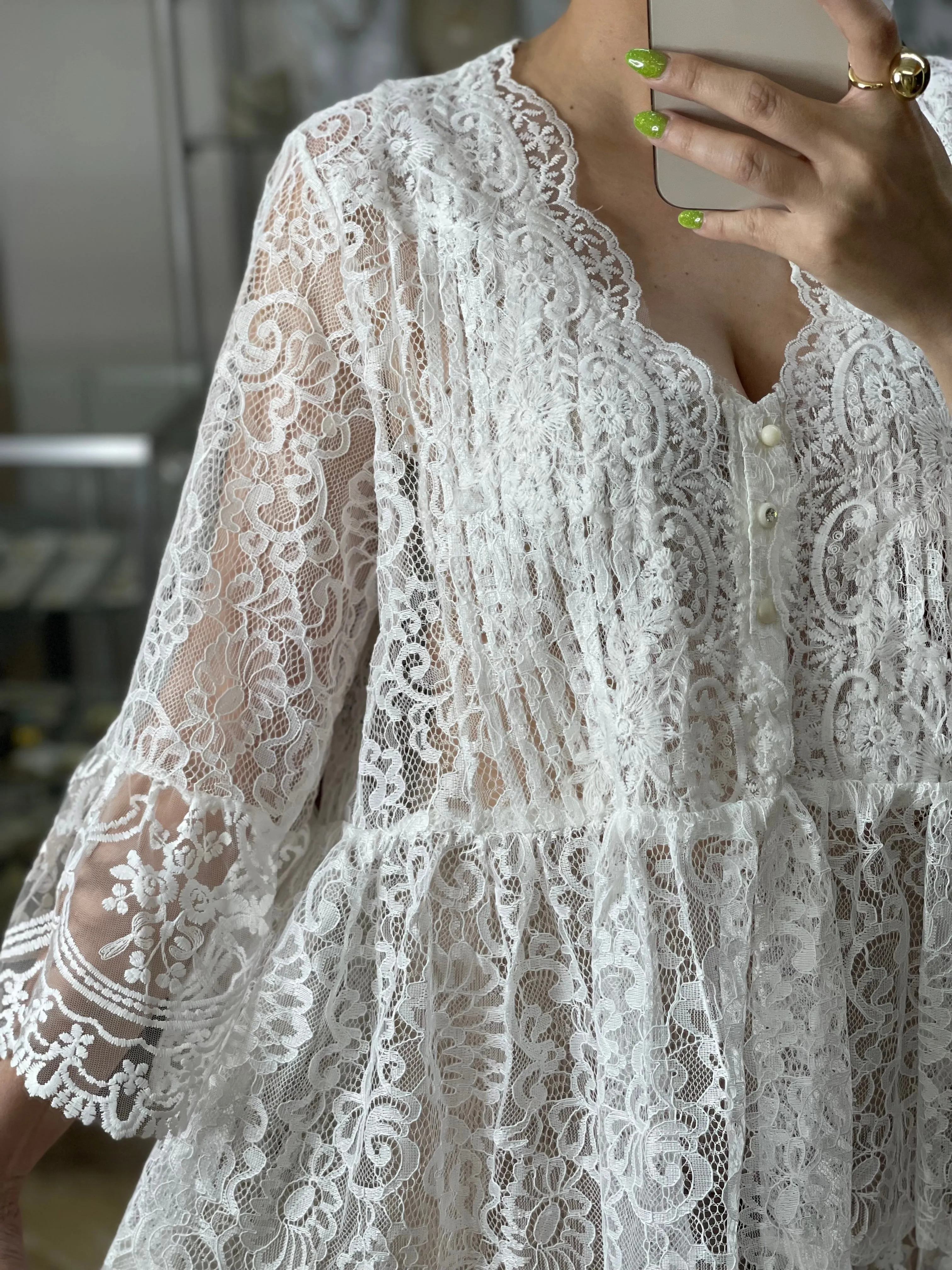 White OS Tunic Top/Mini Dress